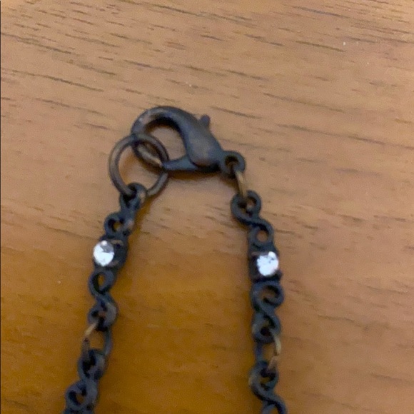 Black funky metal choker with crystal detailing - Picture 3 of 6